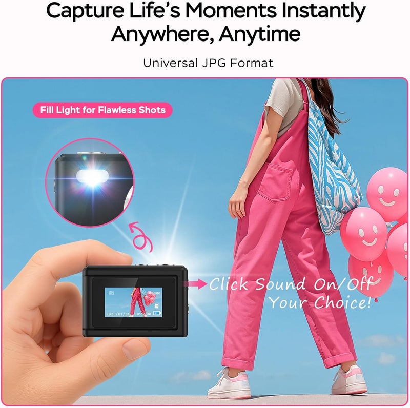Dienspeak Mini Camera 1080P HD Video Recorder - Keychain Digital Camcorder with 64GB Card, 0.96" HD Display, Long Battery Life, Ultra-Portable Tiny Camera for Travel/Vlog/Night Shots, Black - Image 4